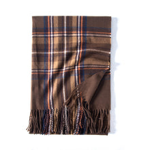 Load image into Gallery viewer, 2023 New Winter Scarf Temperament Plaid Warm Tassel Scarf Women's Mid-Length