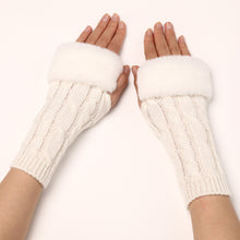 Load image into Gallery viewer, Knitted Flip-up Short Female Couple Arm Sleeve Half Finger Open Finger Wool Keep Warm Gloves