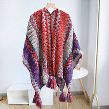 Load image into Gallery viewer, Ethnic Style Shawl Lijiang Scarf Travel Shawl Cape Outer Wear Thickened Cloak Robe