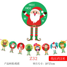 Load image into Gallery viewer, Christmas Decoration Cartoon Paper Hanging Flag Colorful Flags Christmas Holiday Scene Atmosphere Layout Christmas Paper Hanging Flag