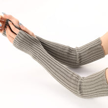 Load image into Gallery viewer, New Solid Color Knitted Wool Men Women Half Finger Open Finger Warm Pile Style Sleeve Cover Gloves