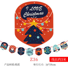 Load image into Gallery viewer, Christmas Decoration Cartoon Paper Hanging Flag Colorful Flags Christmas Holiday Scene Atmosphere Layout Christmas Paper Hanging Flag