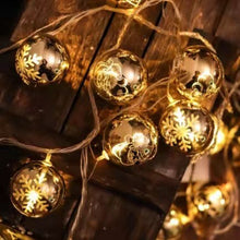 Load image into Gallery viewer, LED Christmas Holiday Electroplating Ornament Ball Lighting Chain Party Creative Scene Indoor Layout Net Red Color Lighting Chain Pendant
