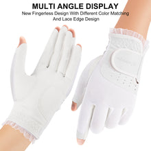 Load image into Gallery viewer, Women's Open Finger Breathable Non-Slip Palm Texture Touch Screen Lace Edge Sports Gloves