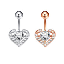 Load image into Gallery viewer, Heart-Shaped round Zirconium Belly Ring Navel Stud Piercing Jewelry