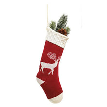 Load image into Gallery viewer, New Christmas Decorations Knitted Acrylic Plaid Socks Head Hotel Home Christmas Stockings