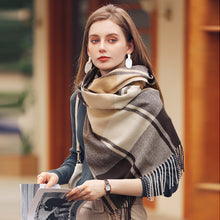 Load image into Gallery viewer, Artificial Cashmere Scarf 2023 New Winter Women's Shawl Thickened Warm Fringe Bib