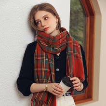 Load image into Gallery viewer, 2023 New Winter Scarf Temperament Plaid Warm Tassel Scarf Women's Mid-Length