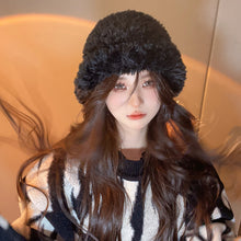 Load image into Gallery viewer, Solid Color Plush Knitted Woolen Cap Women 'S Autumn And Winter New Big Head Circumference Makes Face Look Smaller Warm Ear Protection Woolen Cap