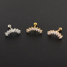 Load image into Gallery viewer, Moon 7 Zircon Fashion Stainless Steel Women's Ear Bone Stud Screw Earrings