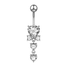 Load image into Gallery viewer, Jewelry Chain Pentagram Zircon Belly Ring Navel Stud Piercing