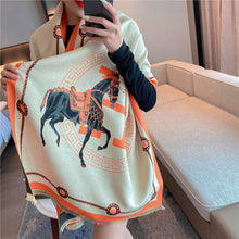 Load image into Gallery viewer, H Cashmere Big Scarf Women's Winter Thermal Long Thickened Carriage Foreign Trade Scarf Shawl Dual-Use