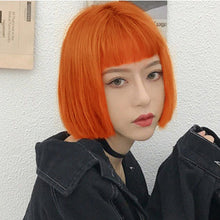 Load image into Gallery viewer, Wig Men's and Women's Collarbone Short Hair Bobo Korean Bobhaircut round Face Internet Celebrity Lolita Handsome White Full-Head Wig Style