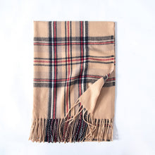 Load image into Gallery viewer, Artificial Cashmere Scarf 2023 Winter Tassel Plaid Shawl Scarf Female Mid-Length Thickening Warm Scarf