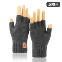 Load image into Gallery viewer, Half Finger Gloves Men and Women Keep Warm and Cold Protection in Winter Knitted Wool Wholesale Finger Leakage Gloves
