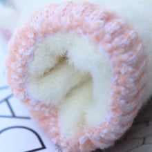 Load image into Gallery viewer, Plush Half Finger Flip Radish Winter Gloves Female Writing and Playing Mobile Phone Cute Warm Gloves