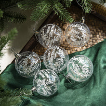 Load image into Gallery viewer, Transparent Christmas Ball 6cm Boxed Blue Painted Christmas Tree Decorations