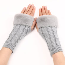 Load image into Gallery viewer, Knitted Flip-up Short Female Couple Arm Sleeve Half Finger Open Finger Wool Keep Warm Gloves