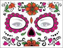 Load image into Gallery viewer, Halloween Tattoo Sticker Paper Day of the Dead Transfer Face Pasters Makeup Party Tattoo Sticker