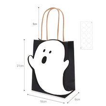 Load image into Gallery viewer, 10PCs Halloween Candy Bag Black Ghost Tote Bag DIY Black Halloween Candy Hand Bag