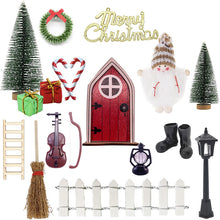 Load image into Gallery viewer, Christmas Elf Door Mini Doll House Fairy Door Christmas Decoration Scene House