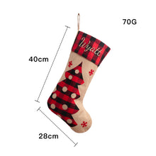 Load image into Gallery viewer, Christmas Decoration Large Machine Embroidery Christmas Stockings Christmas Plaid Elk Snowflake Children's Gift Socks Pendant