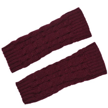 Load image into Gallery viewer, Autumn and Winter 8 Words Hemp Pattern Short Open Finger Knitting Wool Gloves Men's and Women's Knitted Warm Half Finger Arm Sleeve
