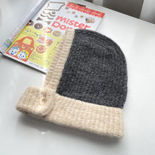 Load image into Gallery viewer, Color Matching Hat Female Autumn and Winter Neck Protection Thermal Knitting Woolen Cap Korean Style Riding Windproof Button Sleeve Cap