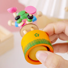 Load image into Gallery viewer, 6pcs cartoon cute wooden clown tabletop setting swing puppet children toy set