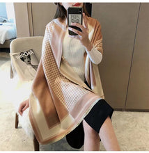 Load image into Gallery viewer, Women's Cashmere Scarf Shawl Winter All-Matching Talma Korean Style H Letter Scarf Warm