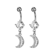 Load image into Gallery viewer, Fashion New Belly Umbilical Ring Navel Buckle Navel Stud round Hanging Moon Umbilical Ring