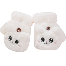 Load image into Gallery viewer, Children's Autumn Winter Season Plush Cute Half Finger Flip Student Writing Warm Gloves