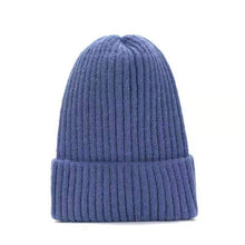 Load image into Gallery viewer, Winter Knitting Vertical Bar Baby's Knit Hat Outdoor Pure Color Warm Keeping Windproof Sleeve Cap New Knitted Woolen Cap Simple