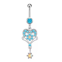Load image into Gallery viewer, High Quality Five-Piece Blue Turquoise Series Belly Ring Combination