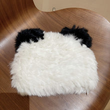 Load image into Gallery viewer, Black Bear Ears Rabbit Fur Hat Children's Cute Plush Toque Cold-Proof Warm Knitted Hat Leather