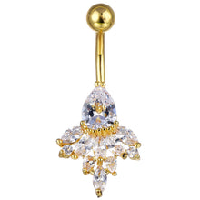 Load image into Gallery viewer, Piercing Jewelry Flower Inlaid 3A Zircon Navel Ring Navel Buckle Navel Stud