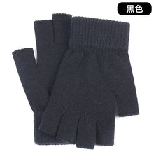 Load image into Gallery viewer, Warm-Keeping and Cold-Proof Winter Men's Half-Finger Gloves Autumn and Winter Fleece-Lined Thickened Fingerless Knitted Gloves