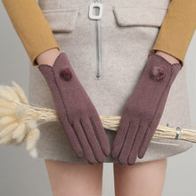 Load image into Gallery viewer, Rabbit Plush Dralon Women's Winter Fashionable Elastic Touch Screen Warm Mink Ball Gloves