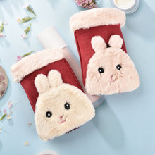 Load image into Gallery viewer, Winter Warm Fleece-Lined Thick Women's Korean-Style Cute Flip Half Finger Gloves for Students
