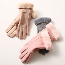 Load image into Gallery viewer, Thermal Gloves Women's Winter Dralon Outdoor Korean Style Sports Cycling Thickened Touch Screen Driving Gloves