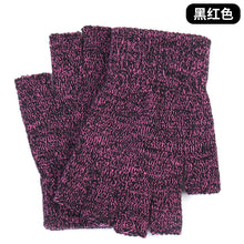 Load image into Gallery viewer, Warm-Keeping and Cold-Proof Winter Men's Half-Finger Gloves Autumn and Winter Fleece-Lined Thickened Fingerless Knitted Gloves