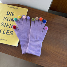 Load image into Gallery viewer, Winter Cute Girl Five Finger Cycling Thickened Warm Can Be Touch Screen Knitted Gloves