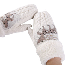 Load image into Gallery viewer, Winter New Christmas Deer Hot Drilling Women's Knitted Wool Finger Warm Gloves