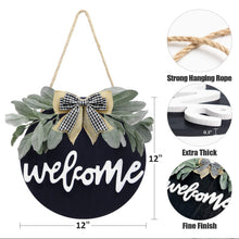 Load image into Gallery viewer, Dexiang 30cm Circular Wood Welcome Signboard Doors and Windows Decoration Garland