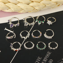 Load image into Gallery viewer, Nose Ring Ear Bone Ring Dual-Use 20G Ear and Nose Puncture Jewelry 12-Piece Set
