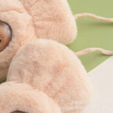 Load image into Gallery viewer, Winter New Children's Rex Rabbit Fur Cute Cartoon Three-Dimensional Space Bear Mittens Fleece-Lined Thickened Gloves