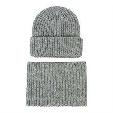 Load image into Gallery viewer, Knitted Hat Children's 2023 Autumn and Winter New Hat Scarf Set Striped Knitted Wool Hat