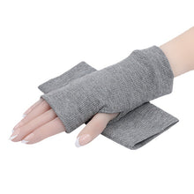Load image into Gallery viewer, Autumn and Winter Warm Open Finger Gloves Men's and Women's Double-Layer Cotton Scar Covering Game Writing Half Finger