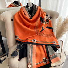 Load image into Gallery viewer, H Cashmere Big Scarf Women's Winter Thermal Long Thickened Carriage Foreign Trade Scarf Shawl Dual-Use