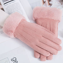 Load image into Gallery viewer, Autumn and Winter Warm Gloves Suede Gloves Women's Fleece-Lined Thickened Outdoor Cycling and Driving Touch Screen Gloves